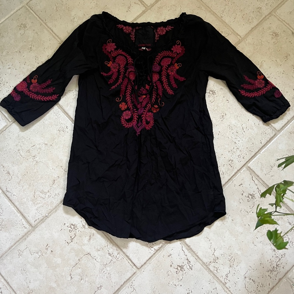Johnny Was Embroidered Blouse